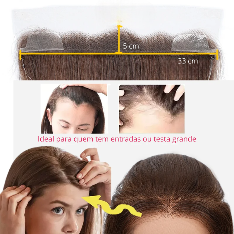 Hairline topper fio invisível Aphrodite - CABELO HUMANO, FEITO À MÃO