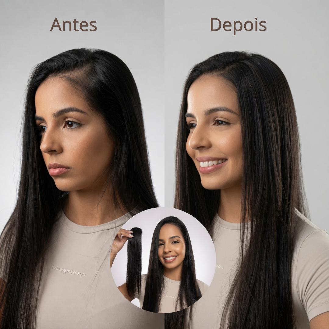 Aplique franja lateral e frontal - JÁ INCLUSO 2 PEÇAS