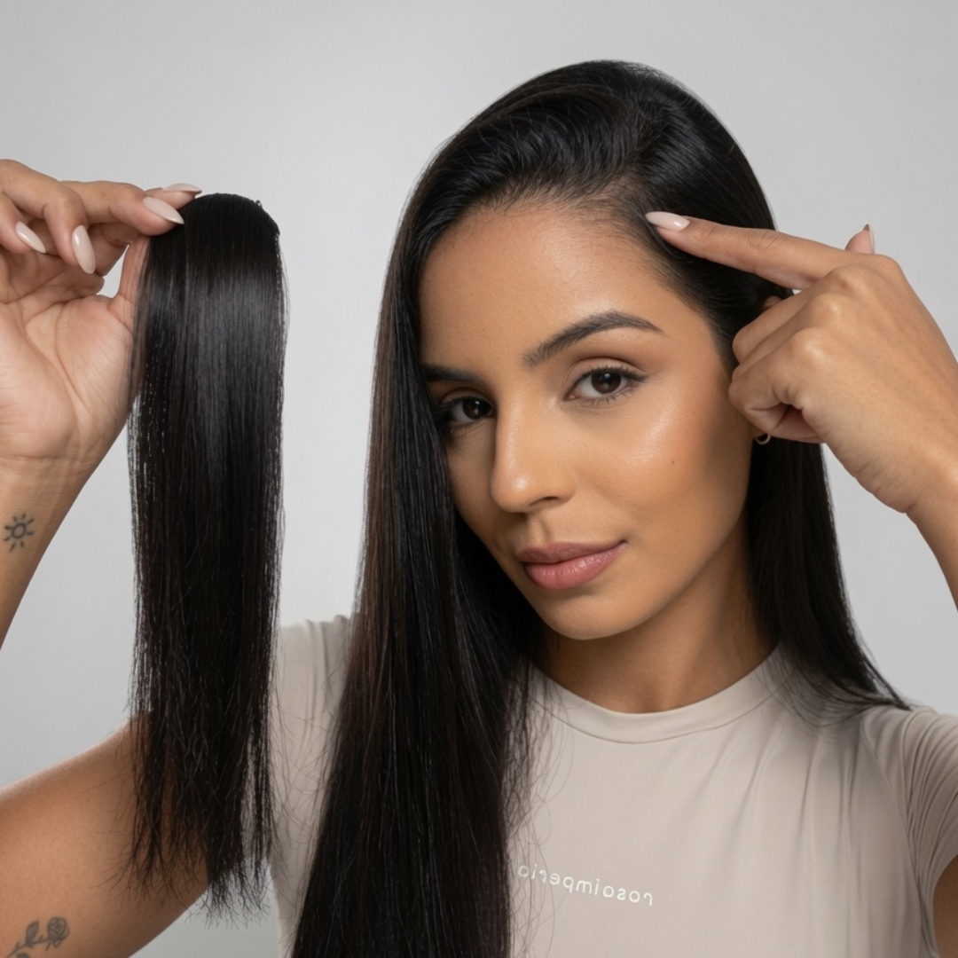 Aplique franja lateral e frontal - JÁ INCLUSO 2 PEÇAS