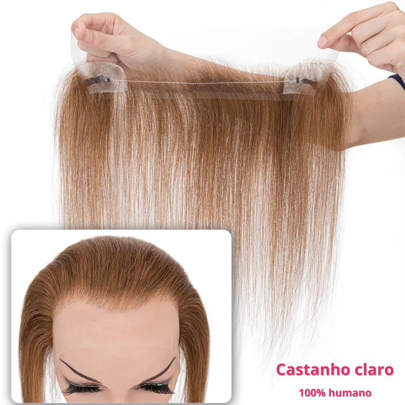 Hairline topper fio invisível Aphrodite - CABELO HUMANO, FEITO À MÃO