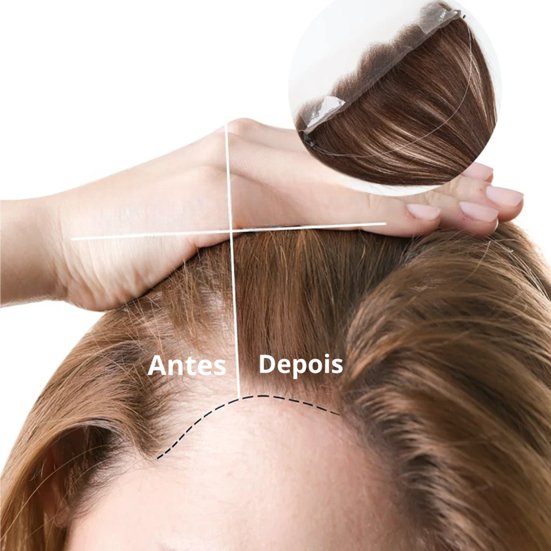 Hairline topper fio invisível Aphrodite - CABELO HUMANO, FEITO À MÃO