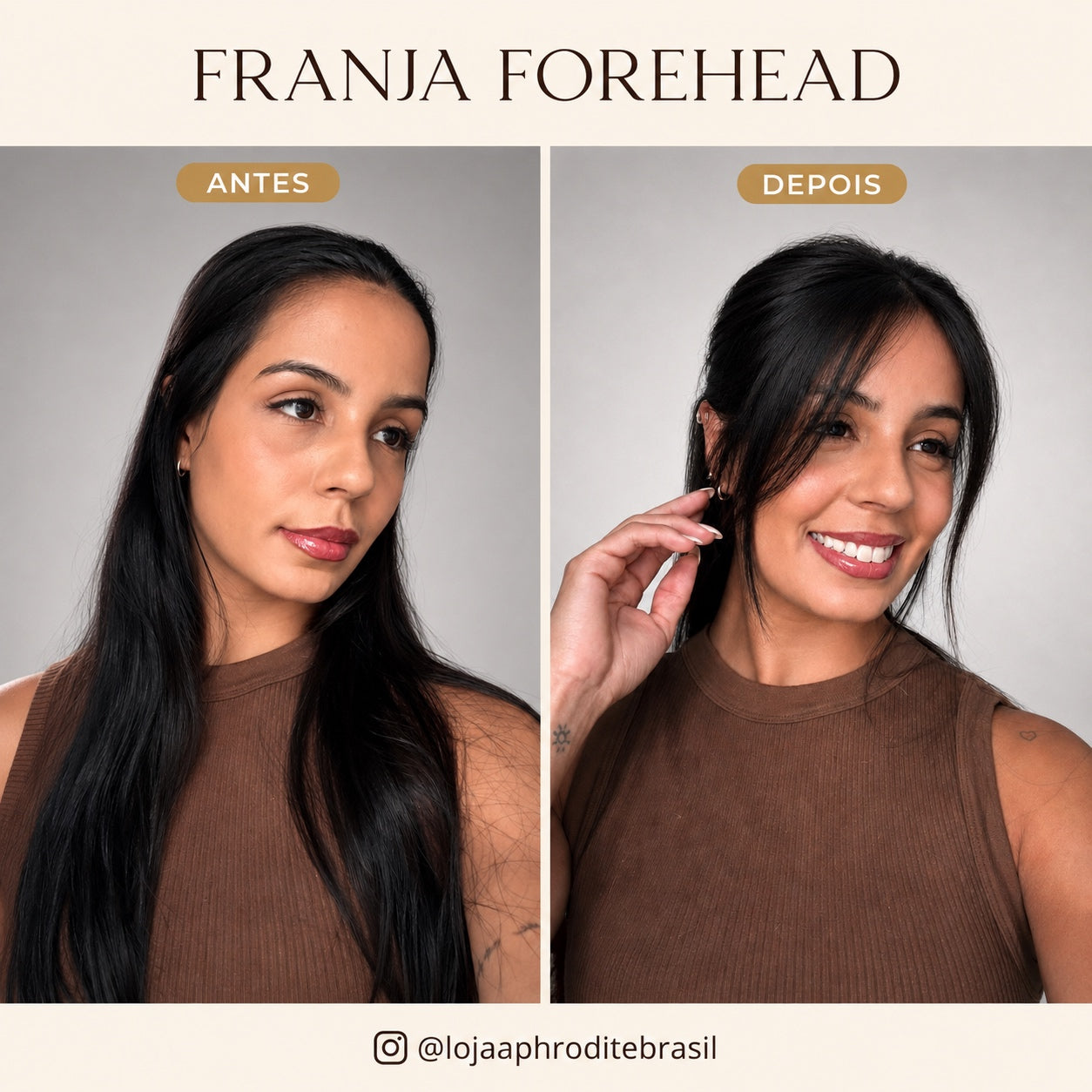 Franja Forehead - Cabelo Humano FEITO À MÃO
