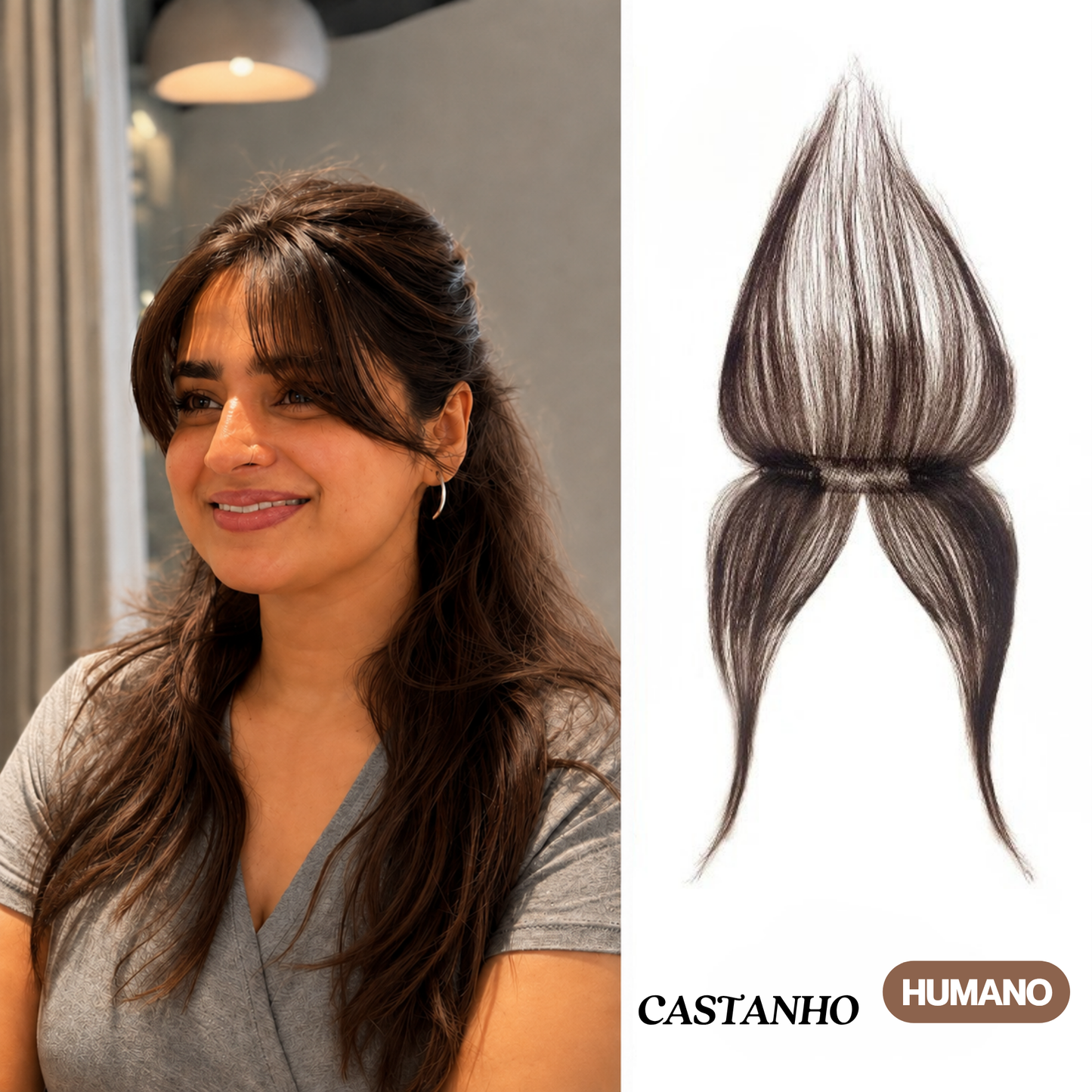 Franja Forehead - Cabelo Humano FEITO À MÃO