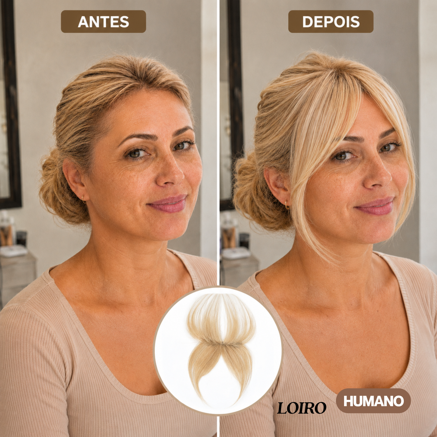 Franja Forehead - Cabelo Humano FEITO À MÃO