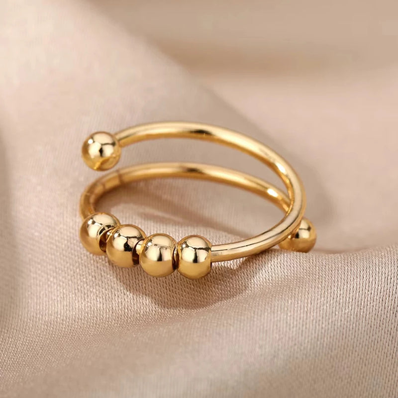 Anel Giratório Anti-Stress - Banhados em ouro 18k ou platina