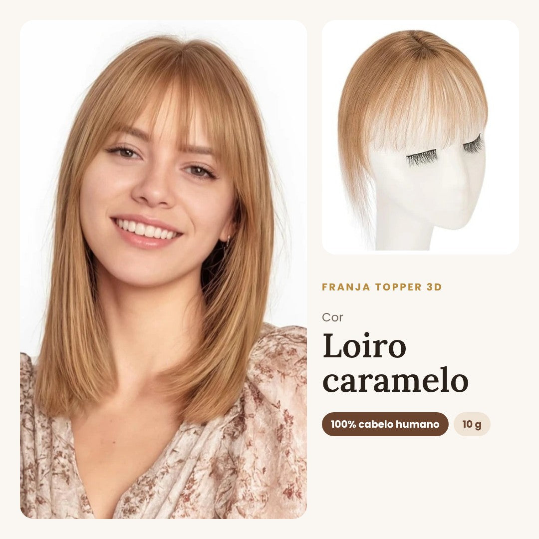 Franja Topper 3D na cor Loiro caramelo