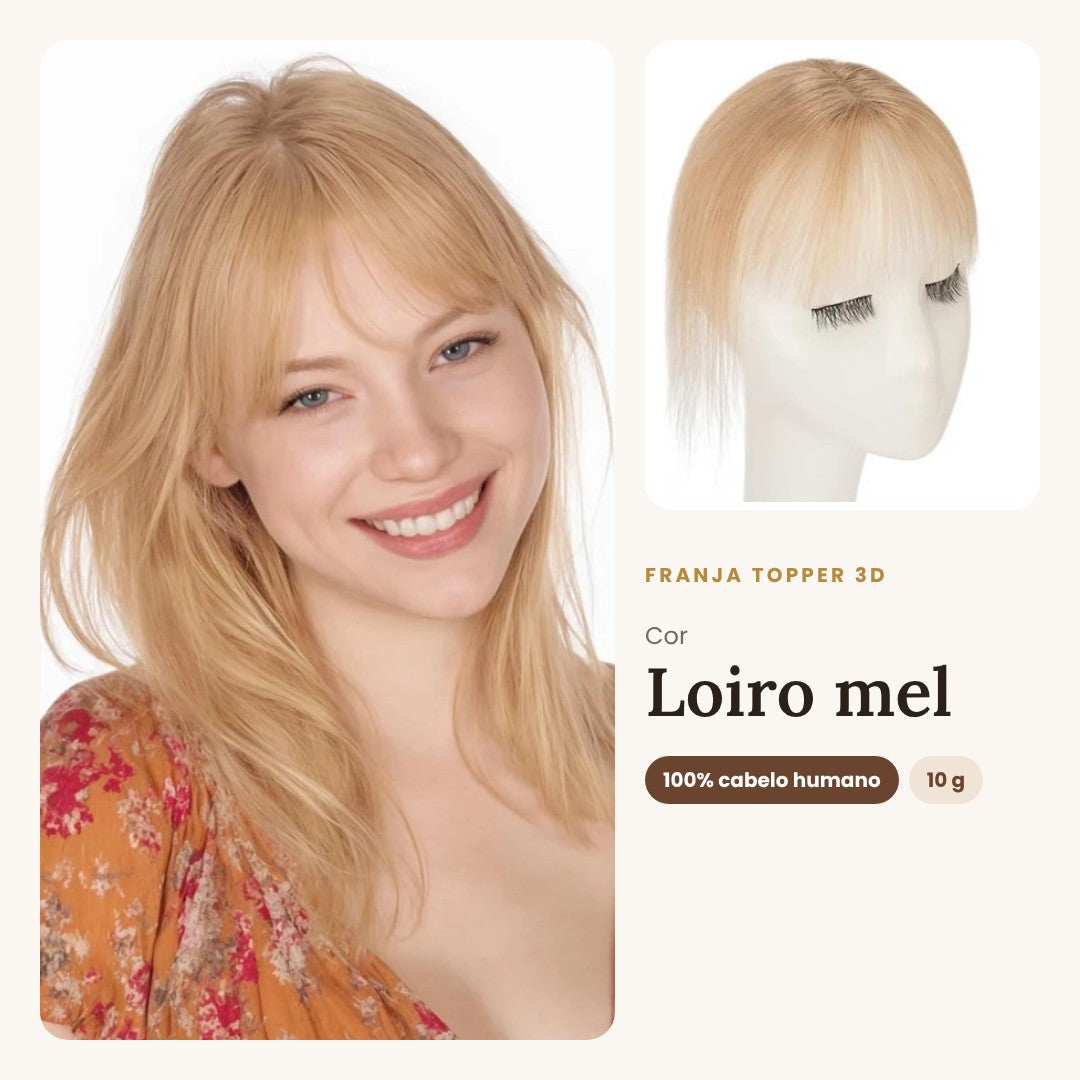 Franja Topper 3D na cor Loiro mel