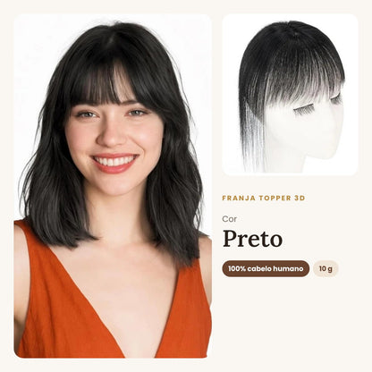 Franja Topper 3D na cor Preto
