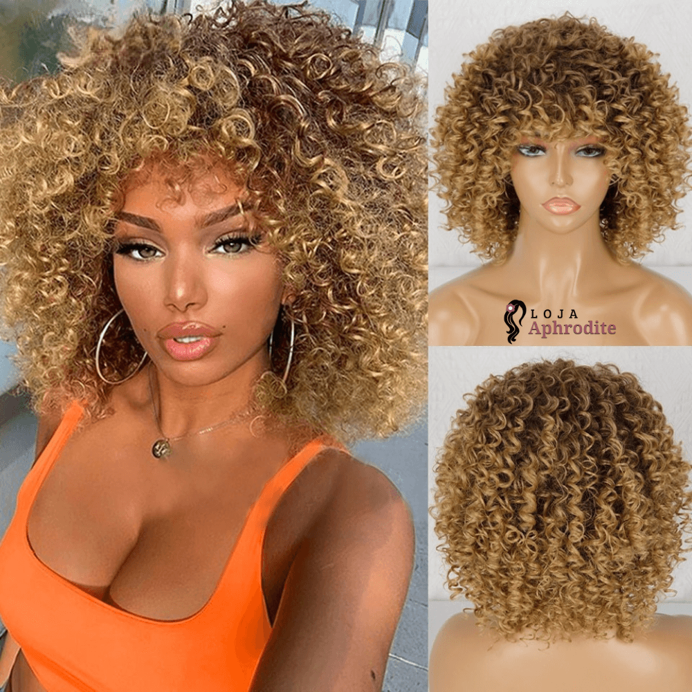 Peruca Cacheada Curta Aphrodite (Cabelo Orgânico) - Loja Aphrodite