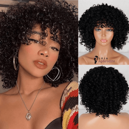 Peruca Cacheada Curta Aphrodite (Cabelo Orgânico) - Loja Aphrodite