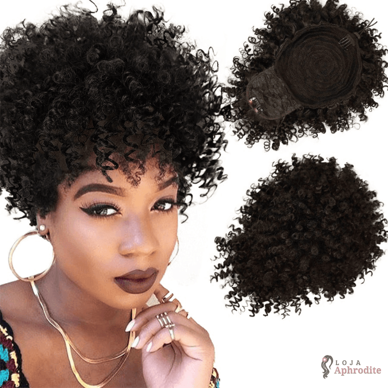 Afro Puff Aphrodite Com Franja - Loja Aphrodite