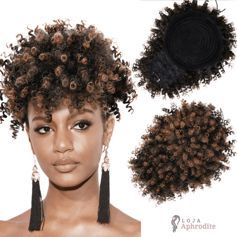 Afro Puff Aphrodite Com Franja - Loja Aphrodite